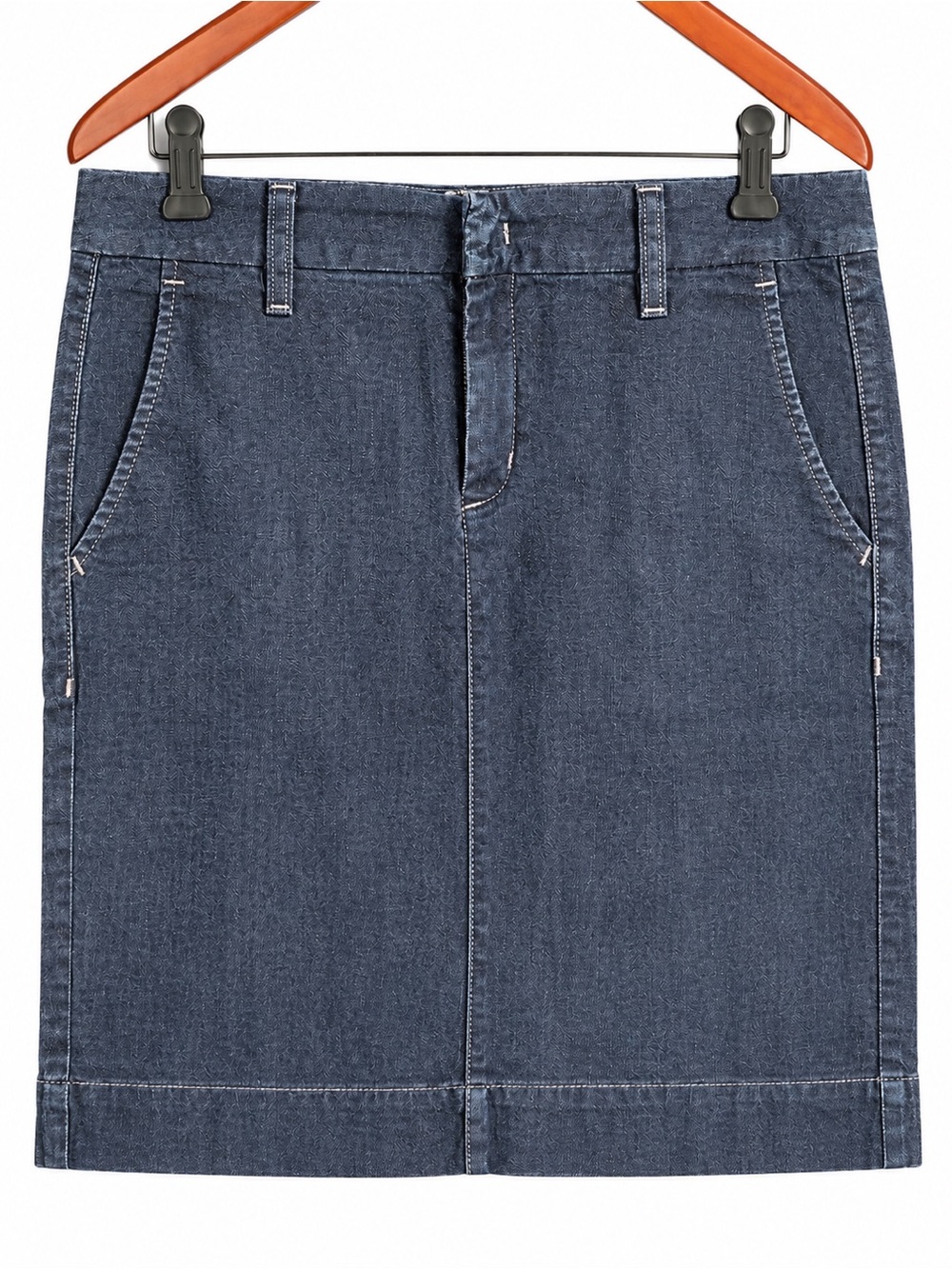 Eddie Bauer Vintage Y2K Denim Pencil Mini Skirt Pockets Specially Dyed 8 M